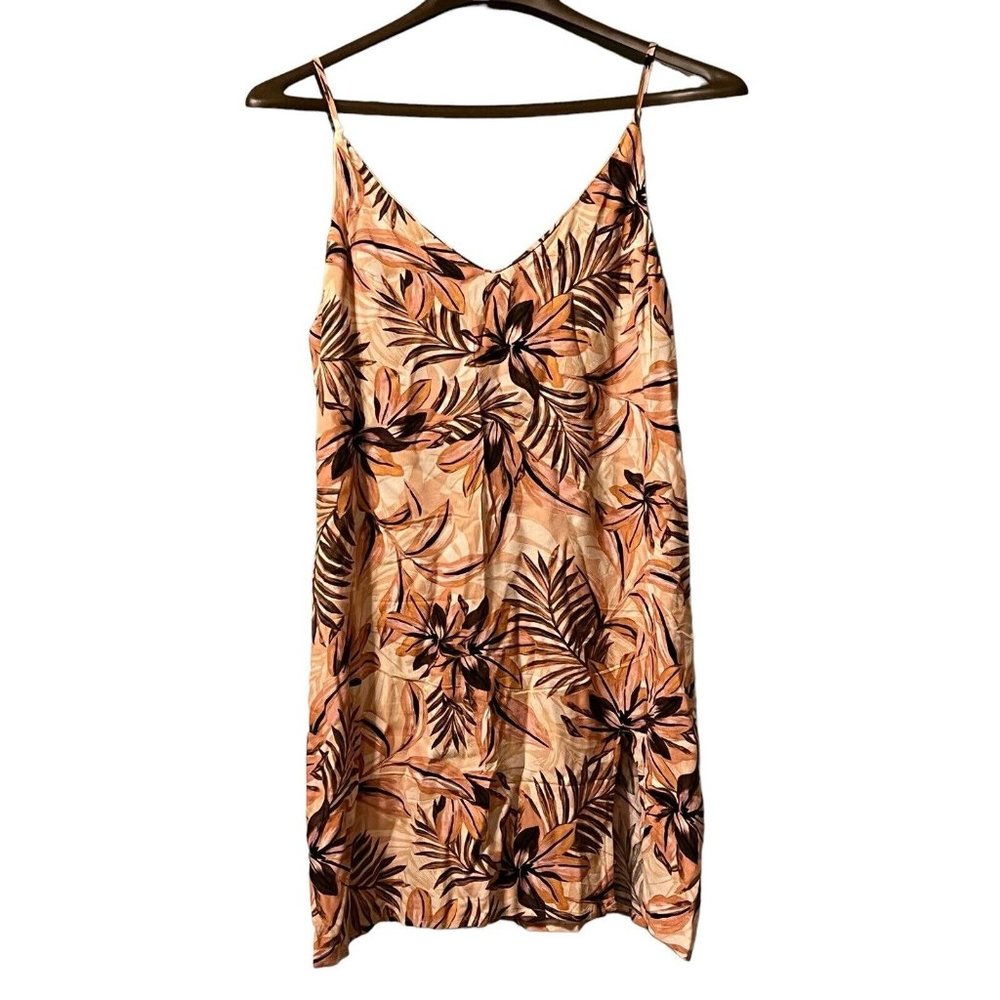 Olivaceous Midi-length Floral Print Tank Dress, Sleeveless, Size Medium